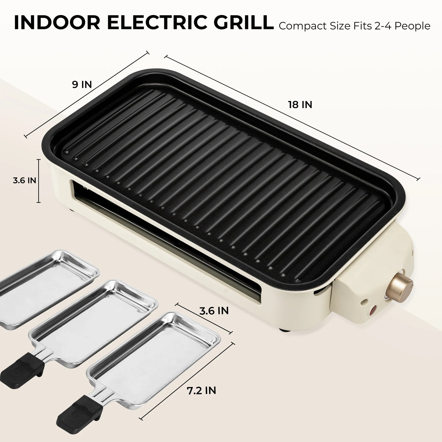 Sumetas Smokeless Electric Grill With Rack Tray And Cheese Pans