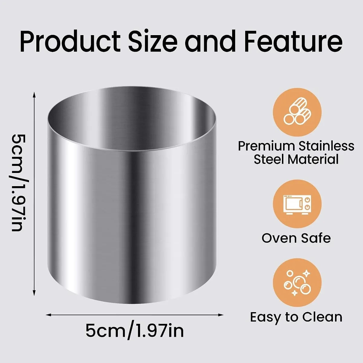 Stainless Steel Round Cake Ring Molds Set For Baking Cakes