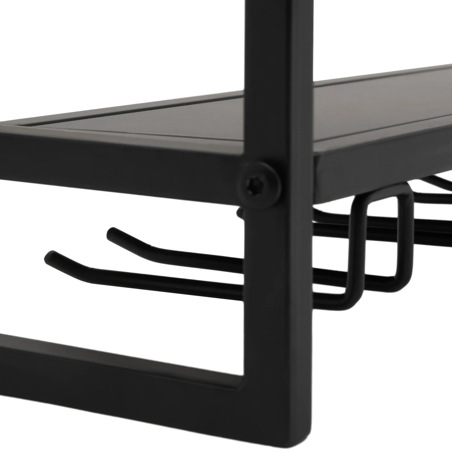 Wall Mounted Wine Rack with Glass Holder Two Tier Metal