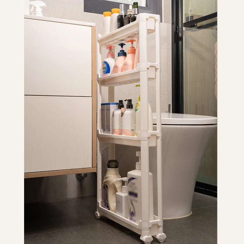Bathroom Cabinet Behind The Door Storage and Kitchen Storage Rack Multi-layer Narrow Cabinet Space Saving Trolley Storage Rack