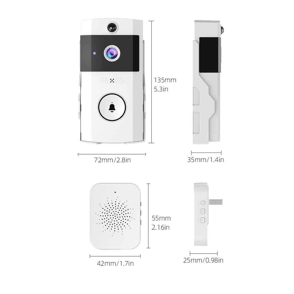 Smart Video Doorbell With PIR Motion Detection And Night Vision