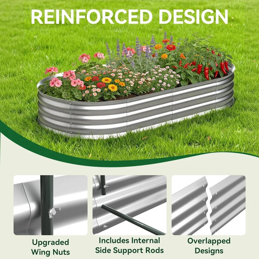 Self-Watering Galvanized Raised Garden Bed With Mesh Cover