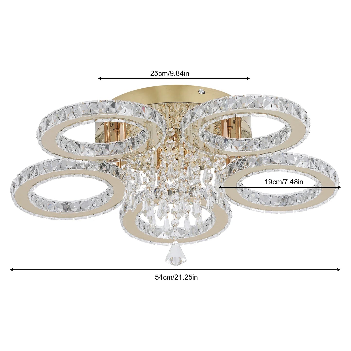 Led Crystal Ceiling Light Chandelier For Living Room