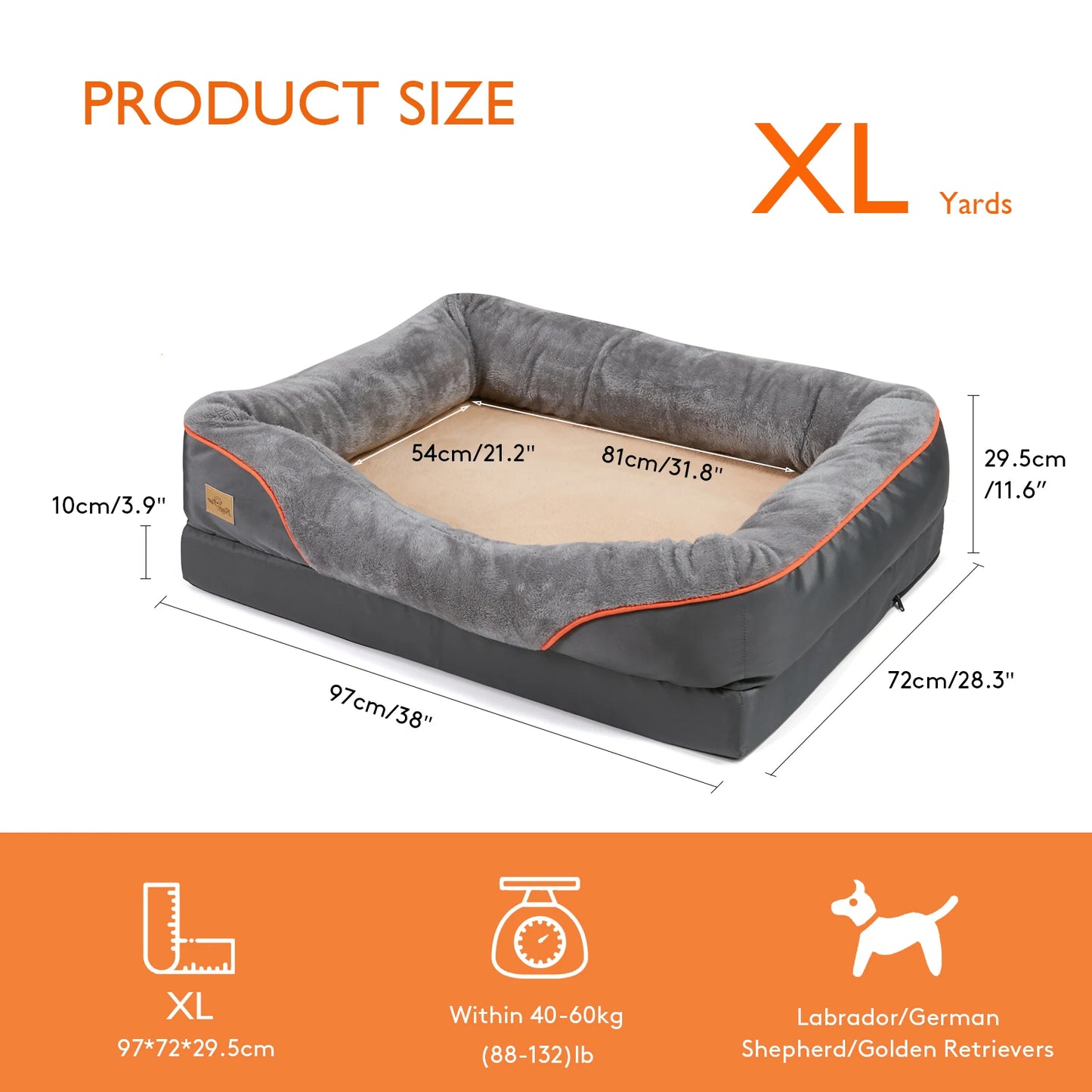 BINGOPAW Dog Bed Anti Allergy Warm Fleece Removable Cover