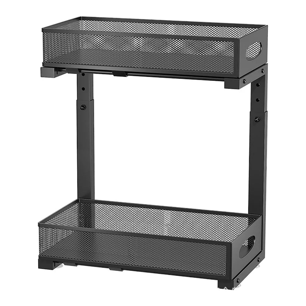 HiMISS 2 Tier Under Sink Organizer With Pull Out Drawer