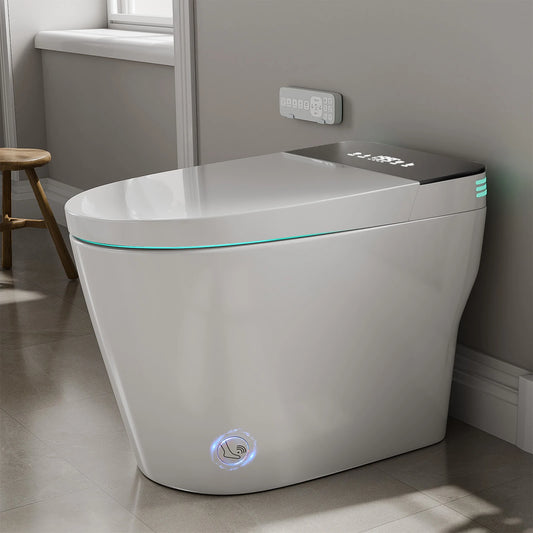 Smart Toilet With Built In Bidet Auto Open Close Dual Flush Warm Water Sprayer