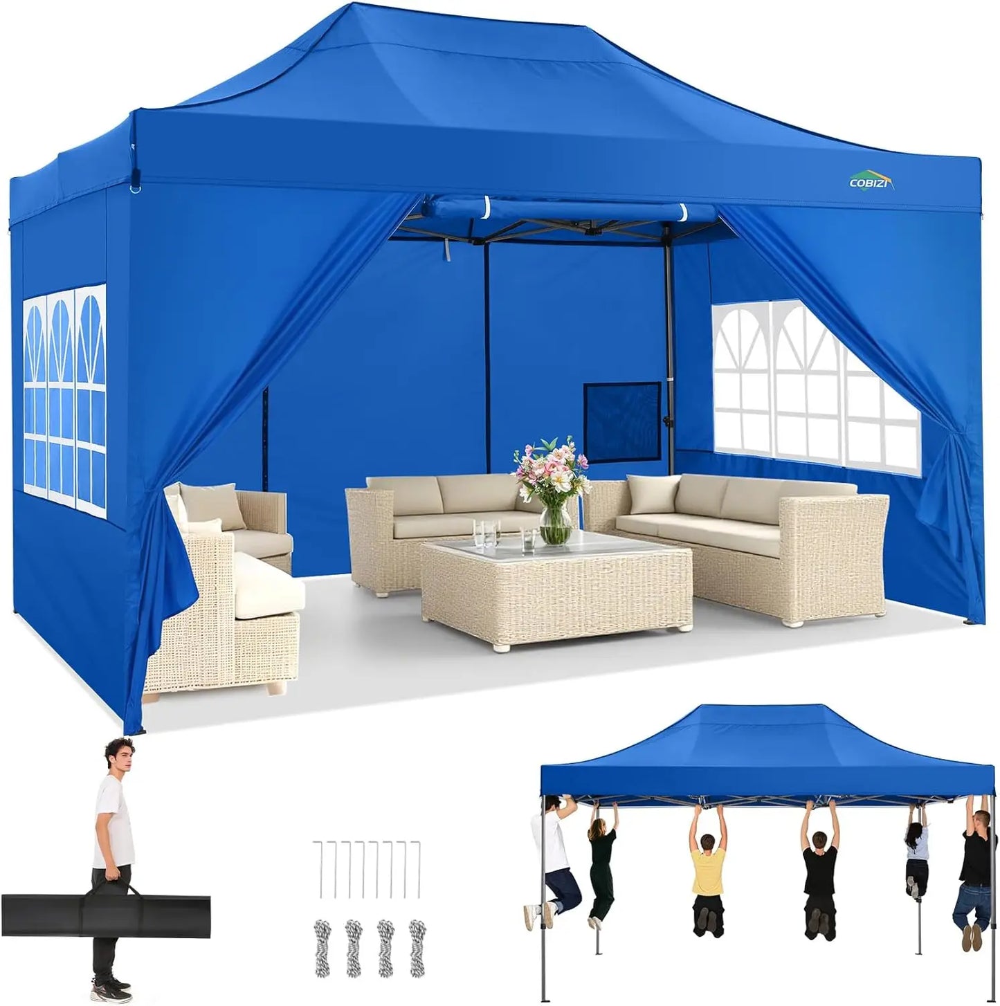 Tooluck Pop Up Canopy Tent With Sidewalls Gazebo