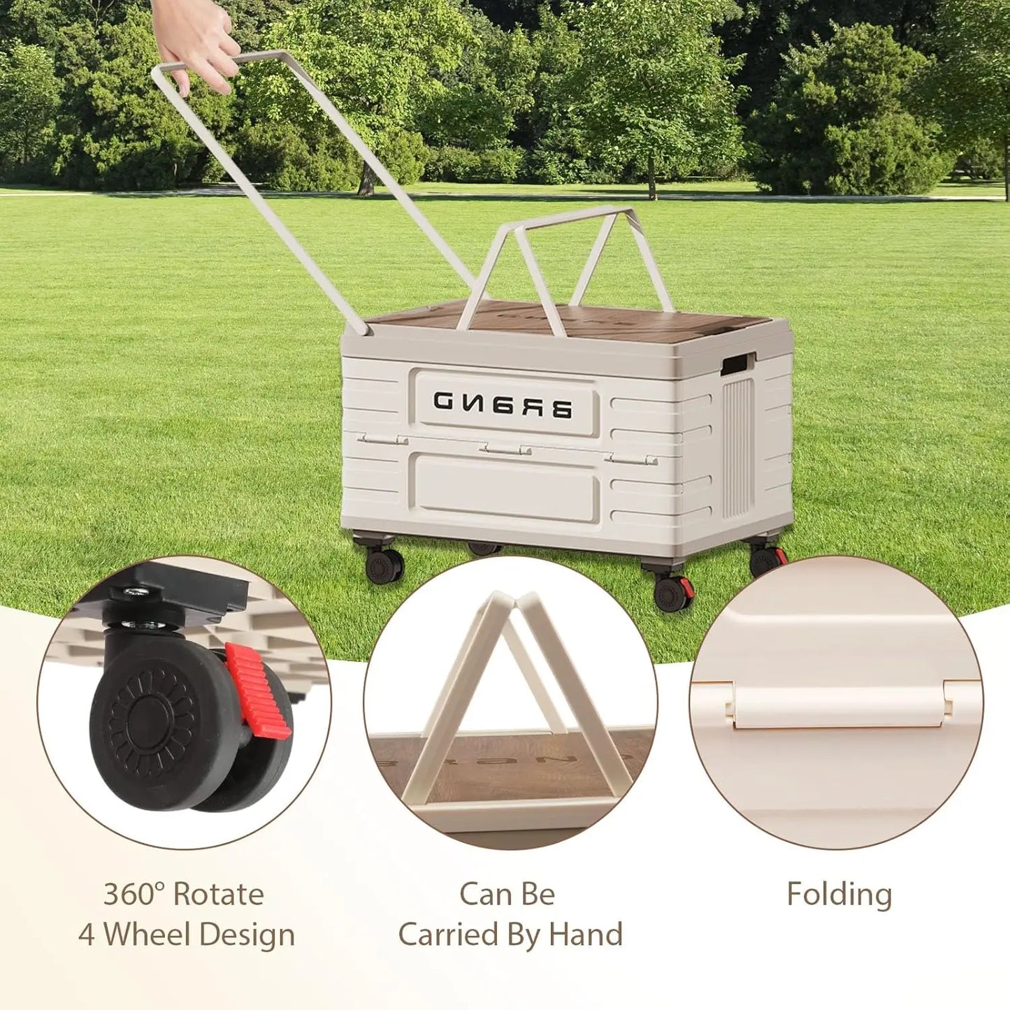 360 Degree Folding Storage Cart With Silent Wheels