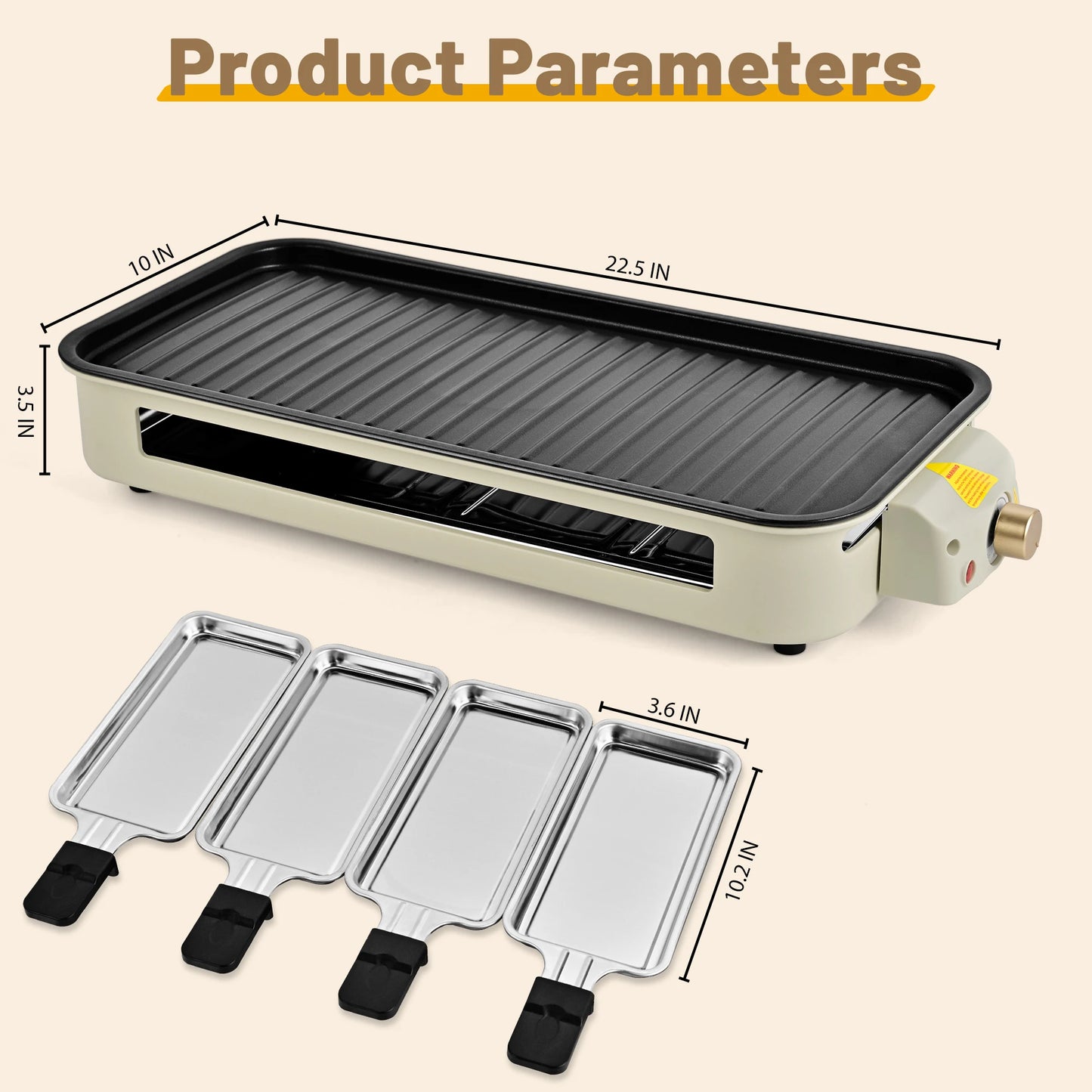 Sumetas Smokeless Electric Grill With Rack Tray And Cheese Pans