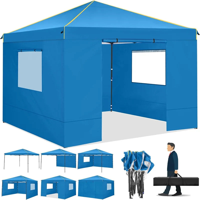COBIZI Pop Up Gazebo Canopy With Mesh Windows And Stakes