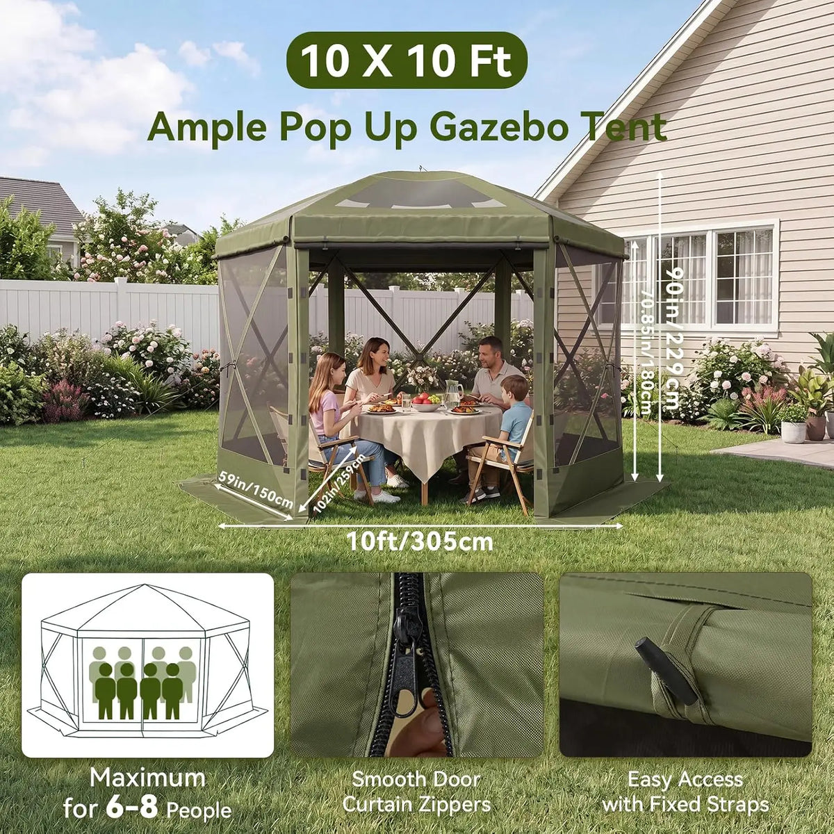 Aoxun Pop Up Tent With Removable Top Pavilion For Outdoors
