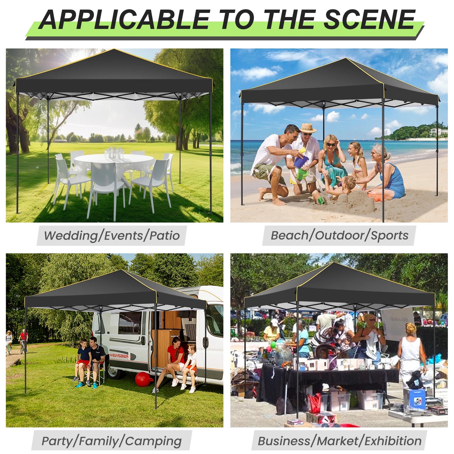 COBIZI Pop Up Gazebo Canopy With Mesh Windows And Stakes