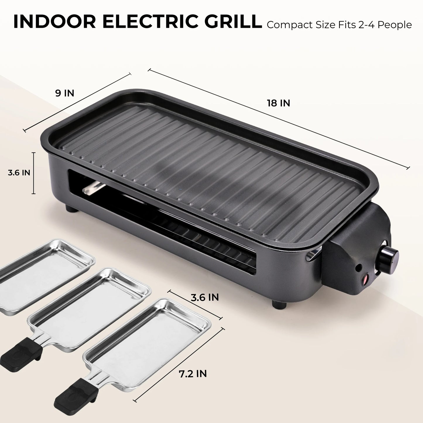 Sumetas Smokeless Electric Grill With Rack Tray And Cheese Pans