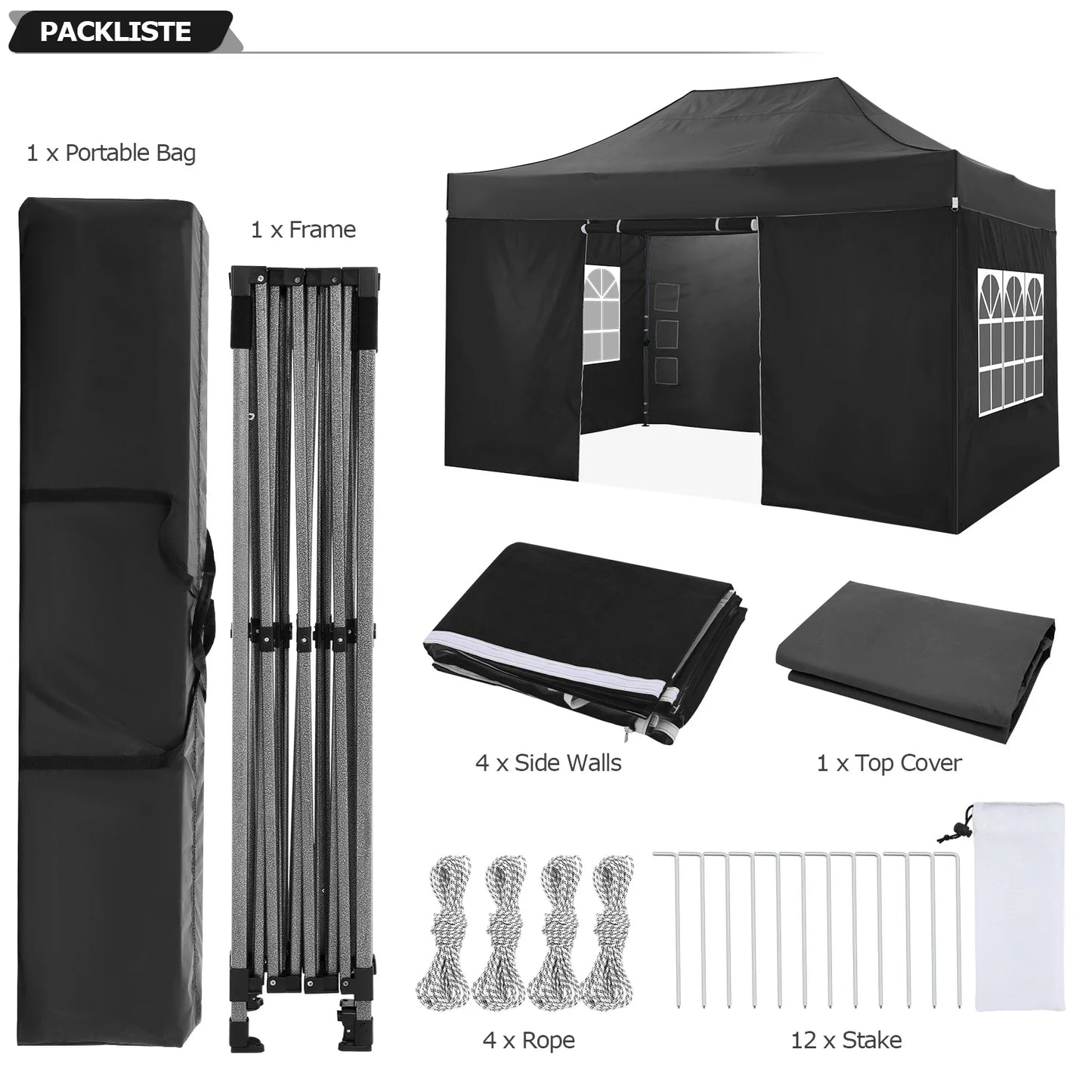 Tooluck Pop Up Canopy Tent With Sidewalls Gazebo