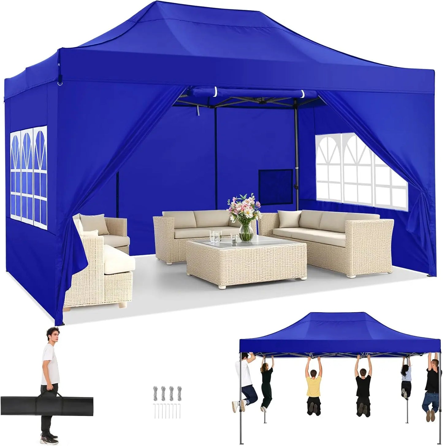 Tooluck Pop Up Canopy Tent With Sidewalls Gazebo
