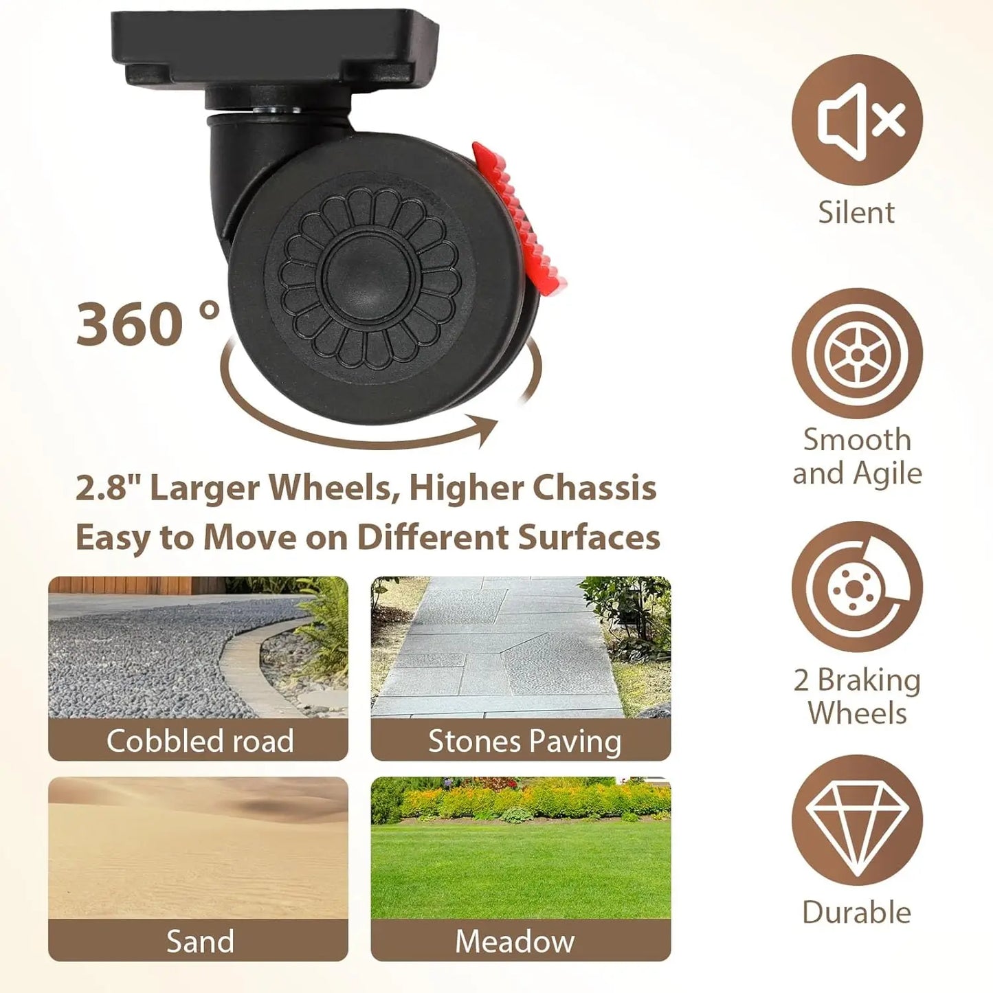 360 Degree Folding Storage Cart With Silent Wheels