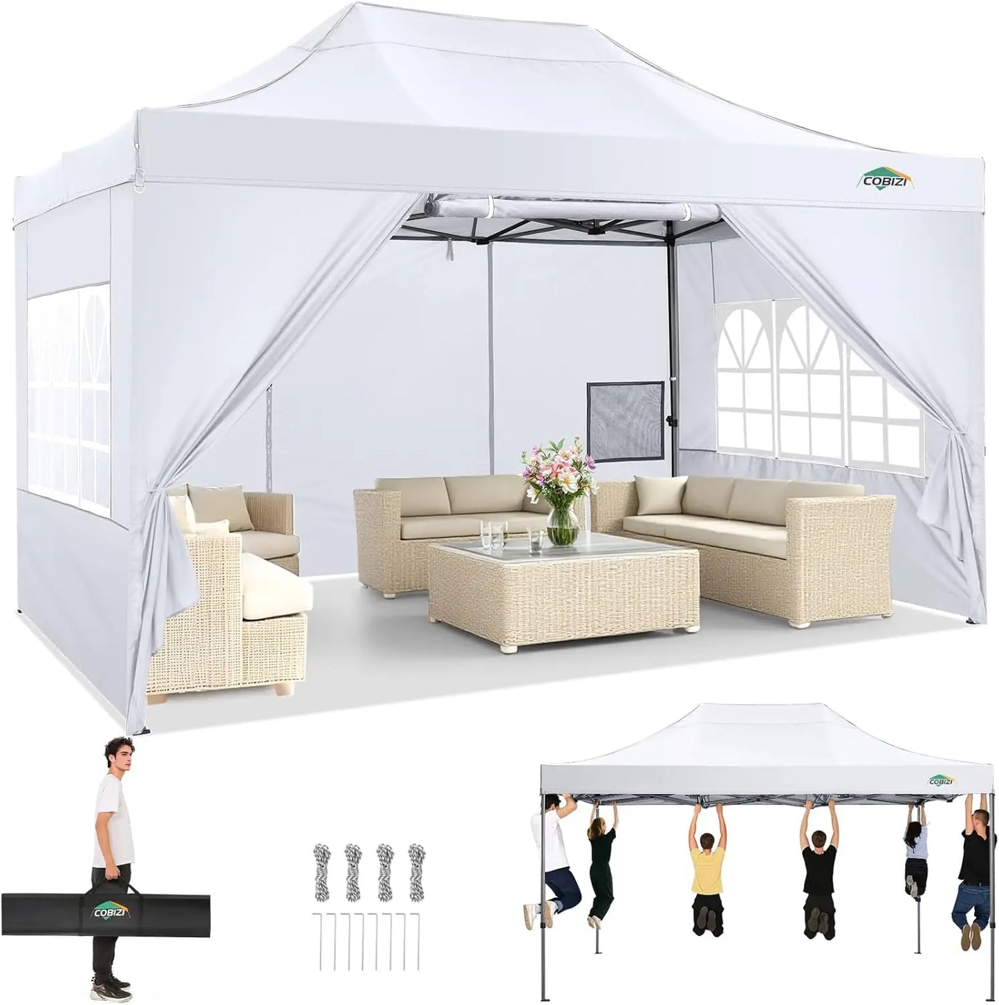 Tooluck Pop Up Canopy Tent With Sidewalls Gazebo