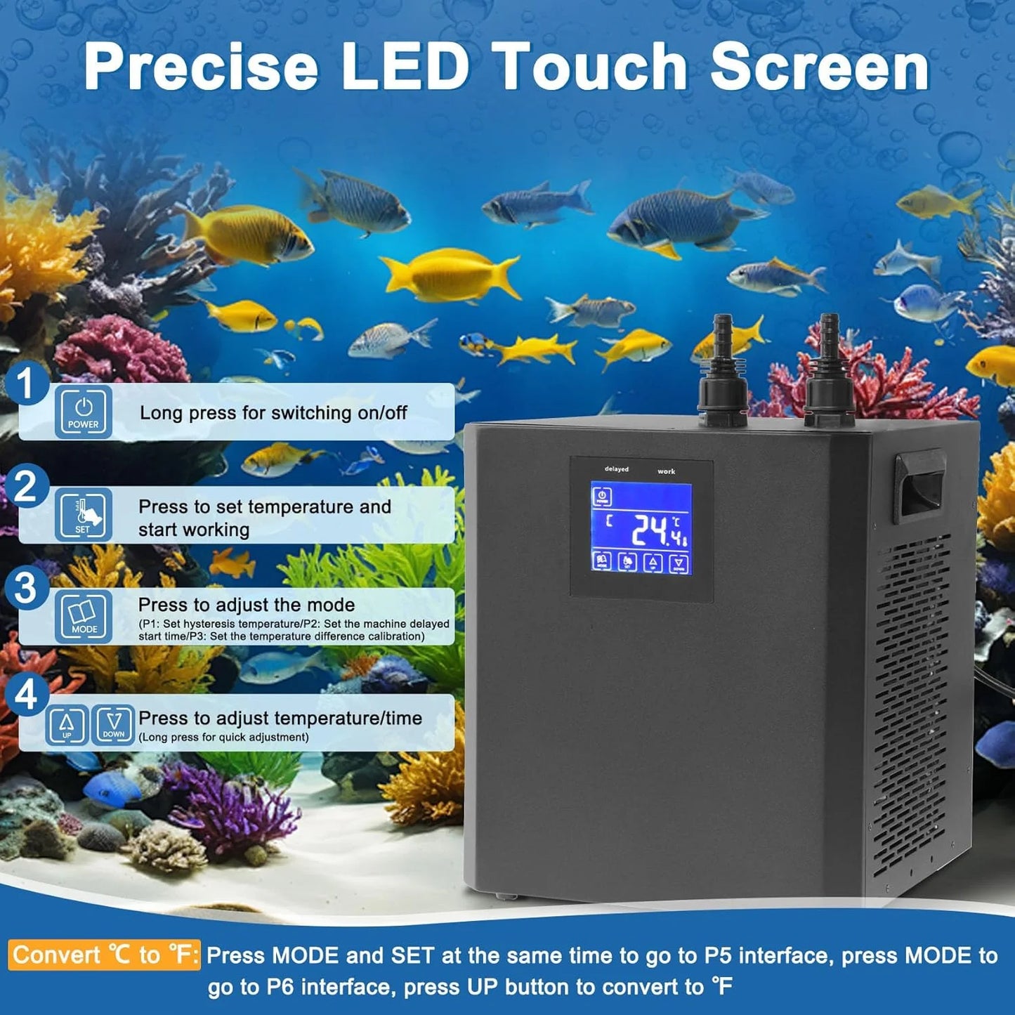 SHICUO Aquarium Chiller For Fish Tanks And Hydroponics With Remote