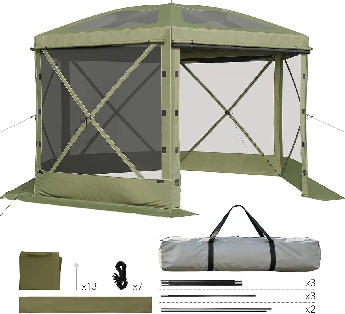 Aoxun Pop Up Tent With Removable Top Pavilion For Outdoors