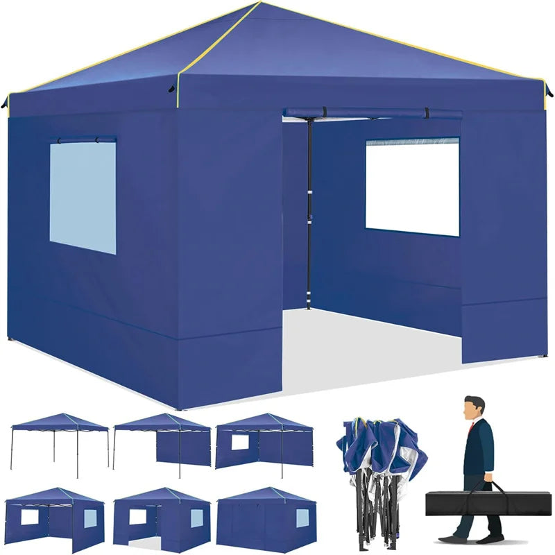 COBIZI Pop Up Gazebo Canopy With Mesh Windows And Stakes