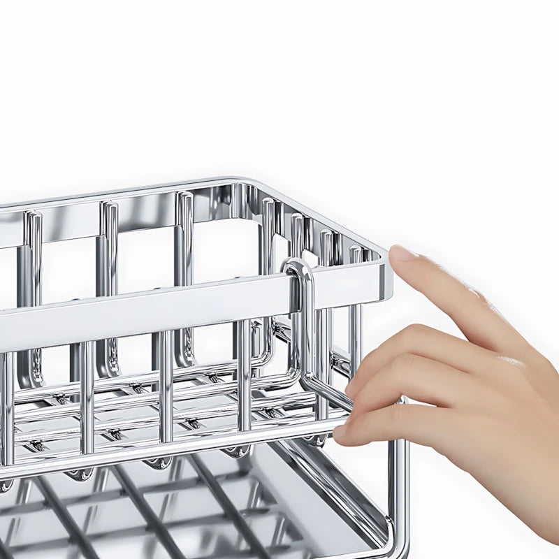 Over-Sink Kitchen Organizer With Faucet Mount Sponge Holder Drying Rack