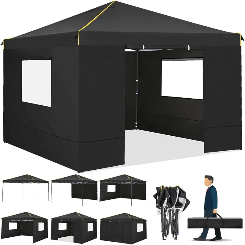 COBIZI Pop Up Gazebo Canopy With Mesh Windows And Stakes