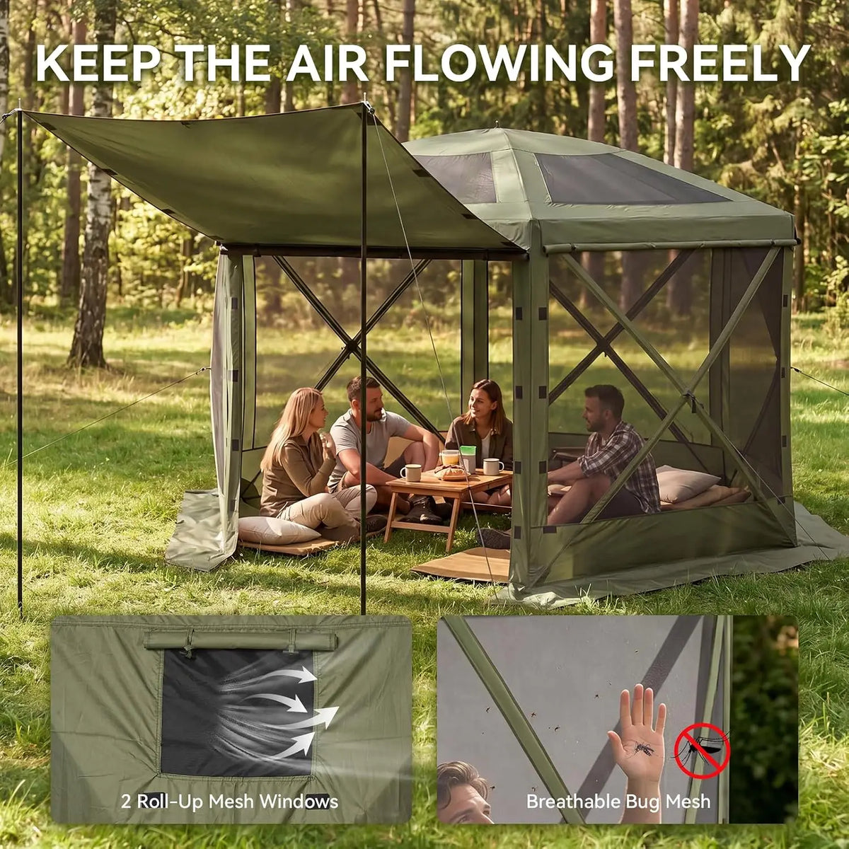 Aoxun Pop Up Tent With Removable Top Pavilion For Outdoors