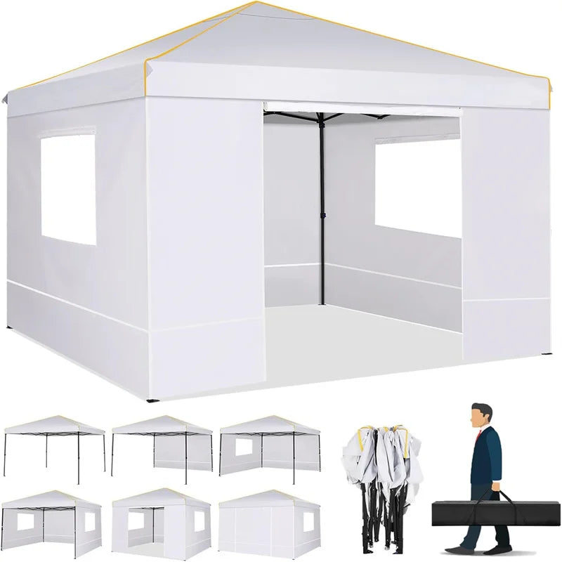 COBIZI Pop Up Gazebo Canopy With Mesh Windows And Stakes