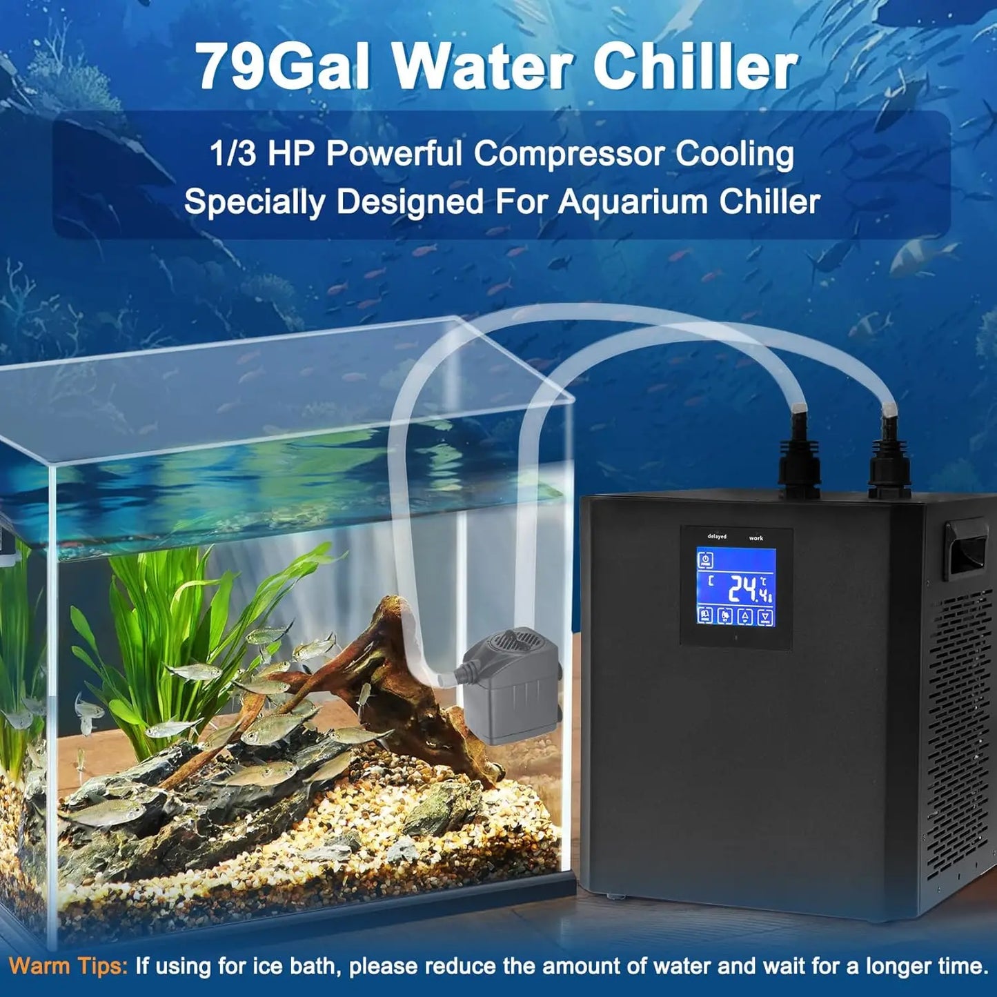 SHICUO Aquarium Chiller For Fish Tanks And Hydroponics With Remote