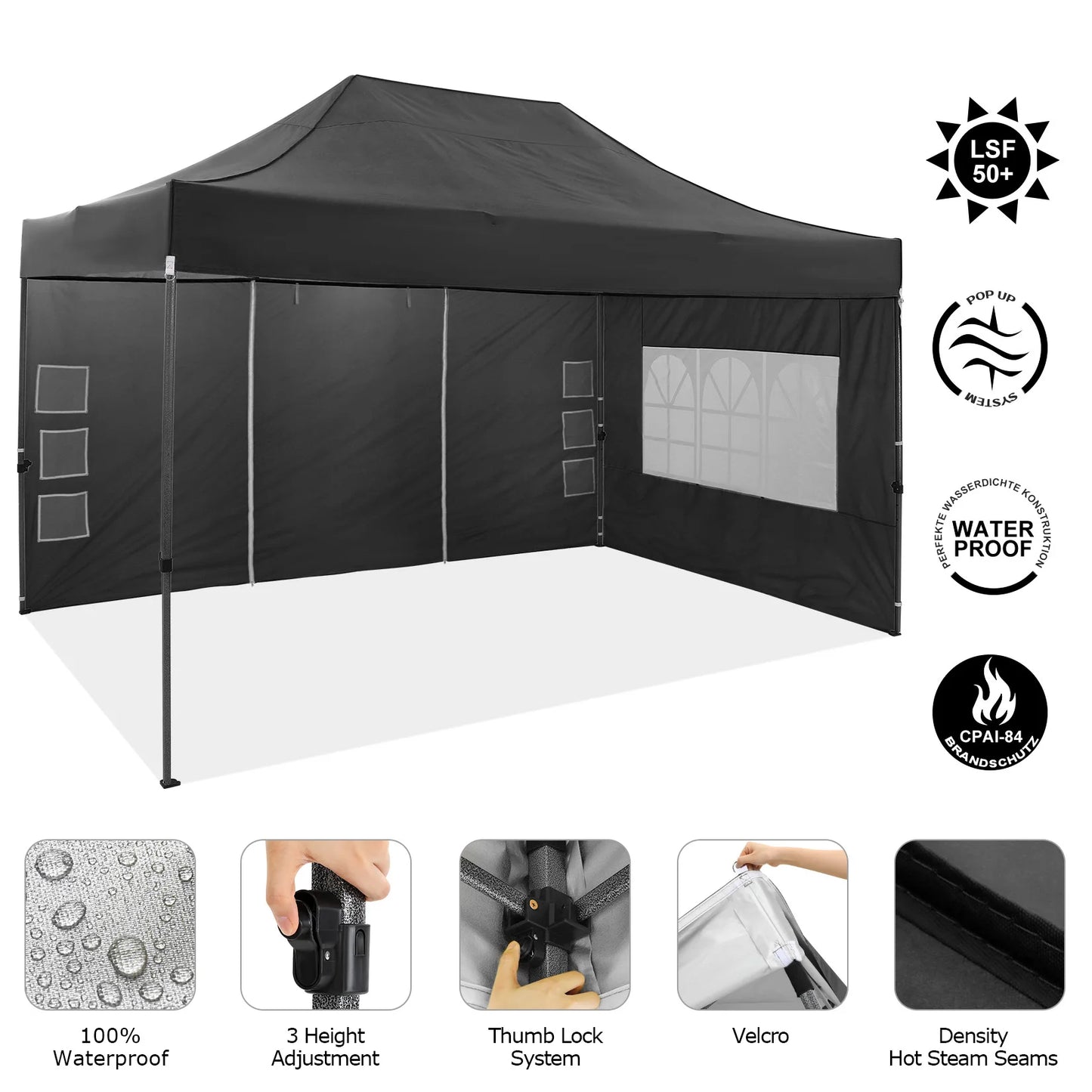 Tooluck Pop Up Canopy Tent With Sidewalls Gazebo