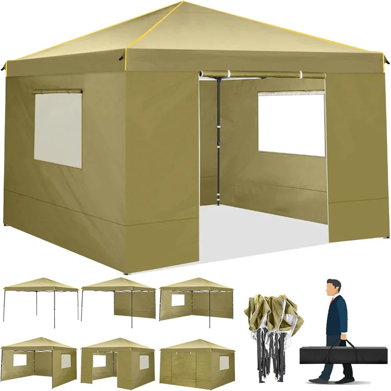 COBIZI Pop Up Gazebo Canopy With Mesh Windows And Stakes