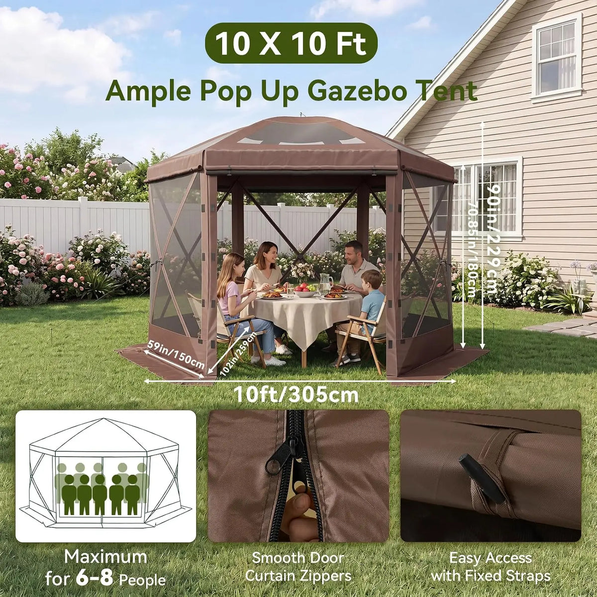 Aoxun Pop Up Tent With Removable Top Pavilion For Outdoors