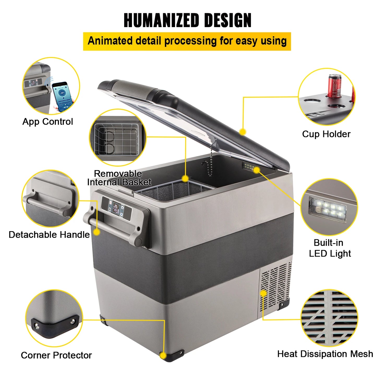 VEVOR Portable Car Refrigerator Mini Fridge Freezer For Camping
