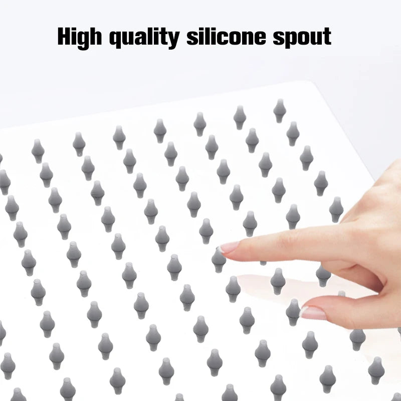 Suguword Ultra-thin LED Rainfall Bathroom Shower Head without Shower Arm 3 Colors Changing with Temp Water Saving