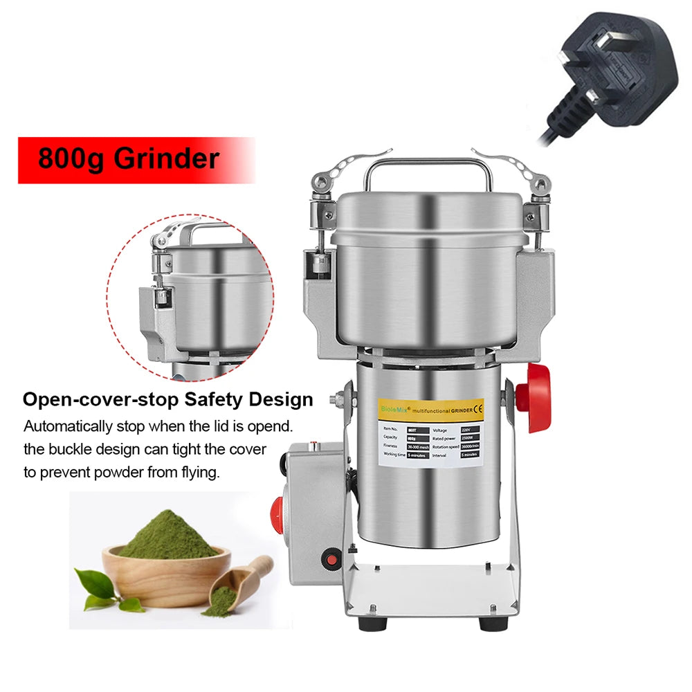 BioloMix 800g 700g Grains Spices Herbals Cereals Coffee Dry Food Grinder Mill Grinding Machine Gristmill Flour Powder Crusher