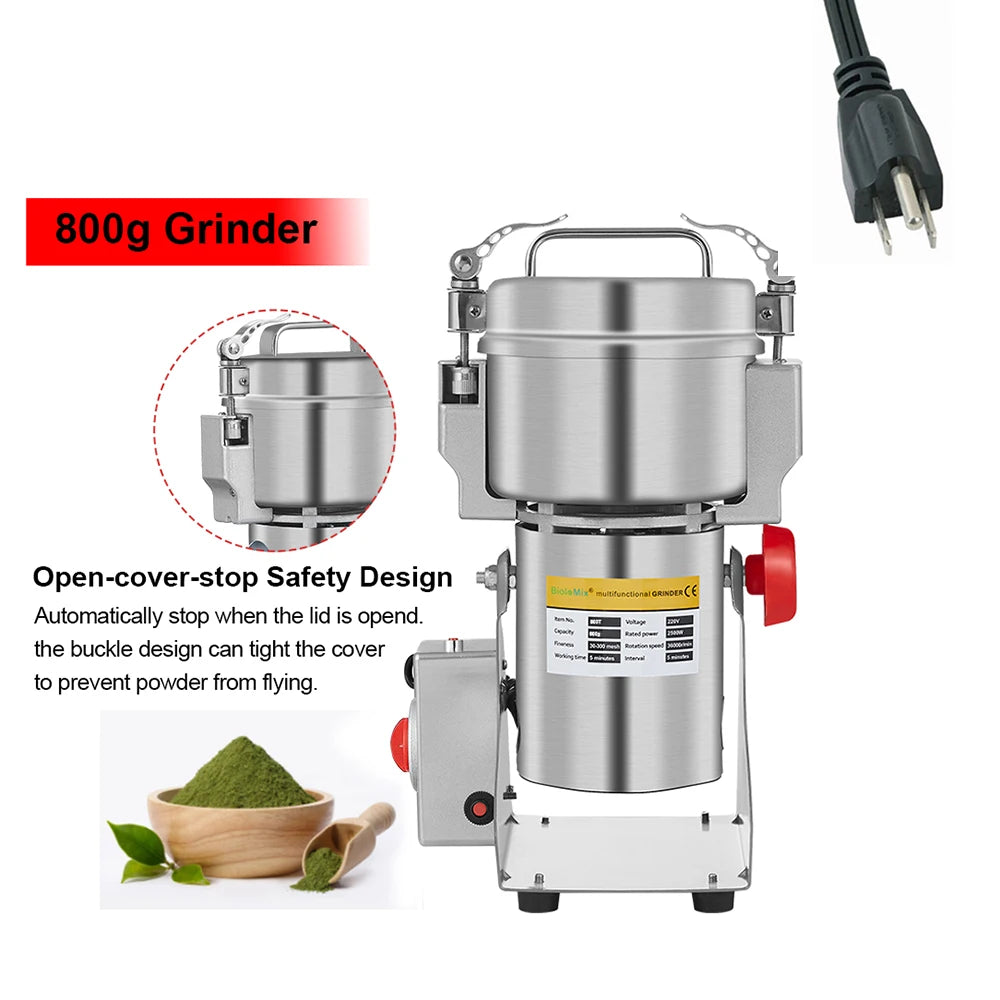 BioloMix 800g 700g Grains Spices Herbals Cereals Coffee Dry Food Grinder Mill Grinding Machine Gristmill Flour Powder Crusher