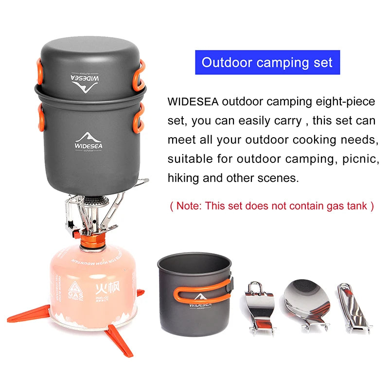 Widesea Camping Cookware Set Outdoor Tableware and Stove Kit
