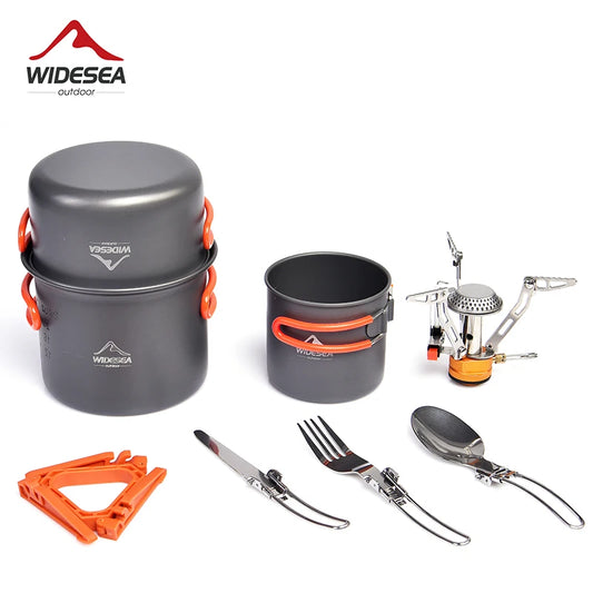 Widesea Camping Cookware Set Outdoor Tableware and Stove Kit