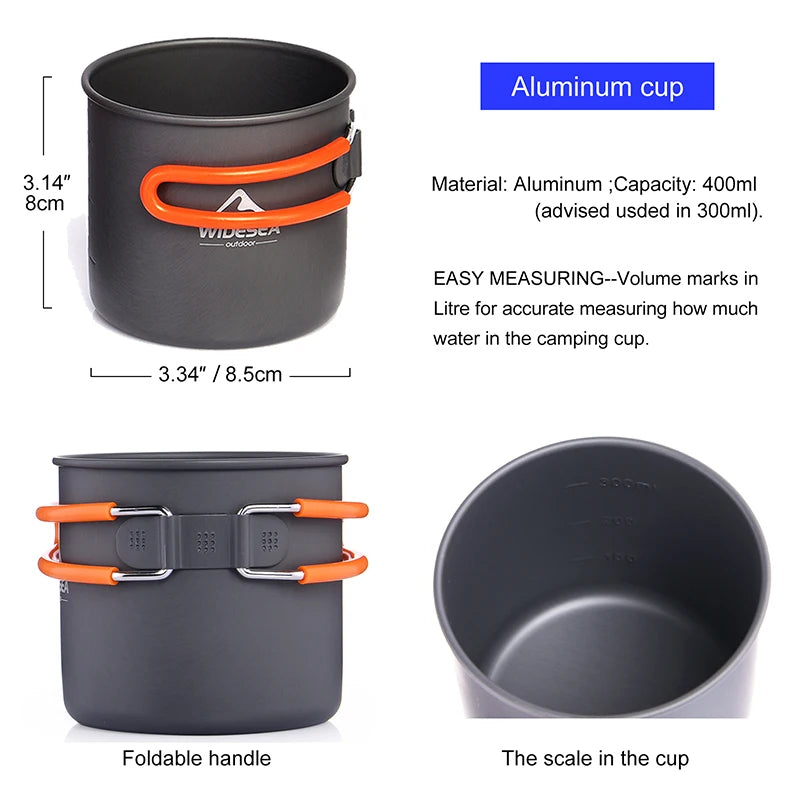 Widesea Camping Cookware Set Outdoor Tableware and Stove Kit