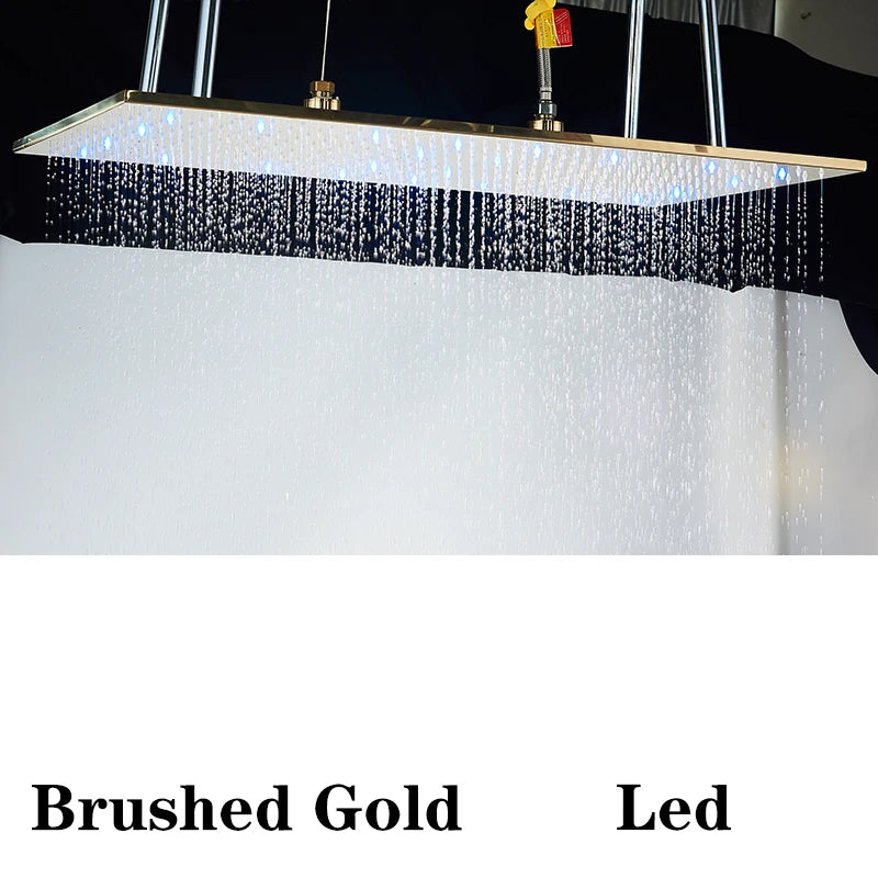 Wanmivezlo Brass LED Rainfall Shower Head Bathroom Accessory