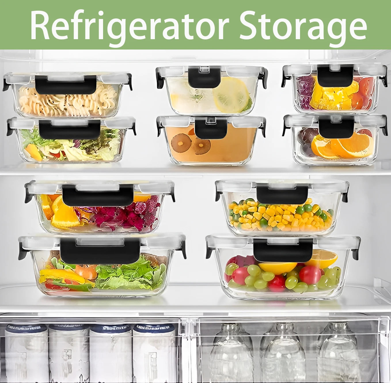 Glass Lunch Box Set, 12 Piece Airtight Food Storage Containers BPA Free