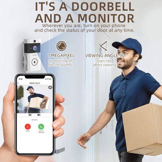 Smart Video Doorbell With PIR Motion Detection And Night Vision