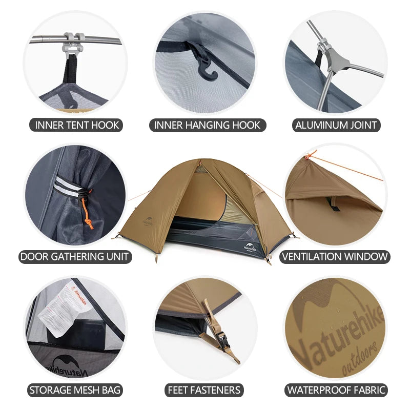 Naturehike One Person Ultralight Backpacking Tent For Outdoors