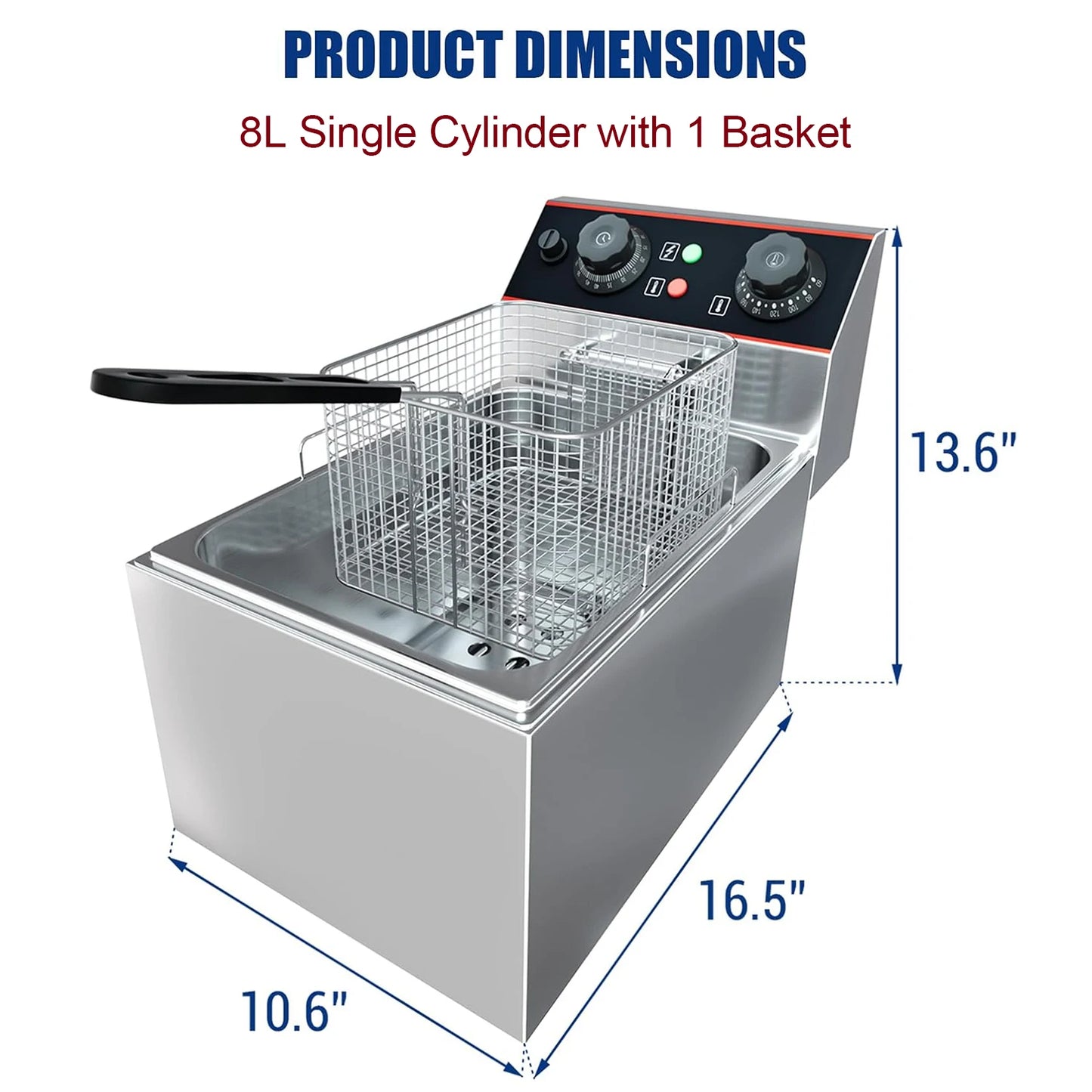 acekool Stainless Steel Commercial Deep Fryer With Baskets