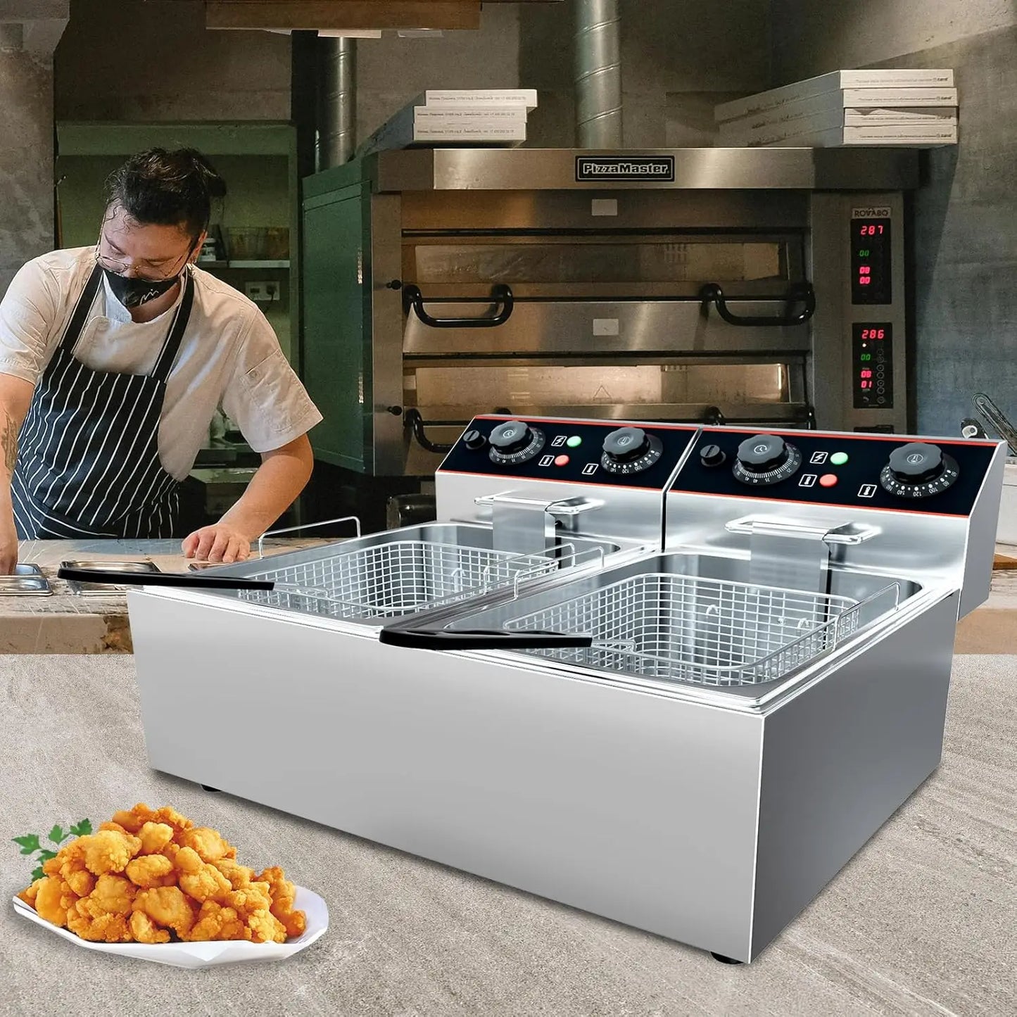acekool Stainless Steel Commercial Deep Fryer With Baskets