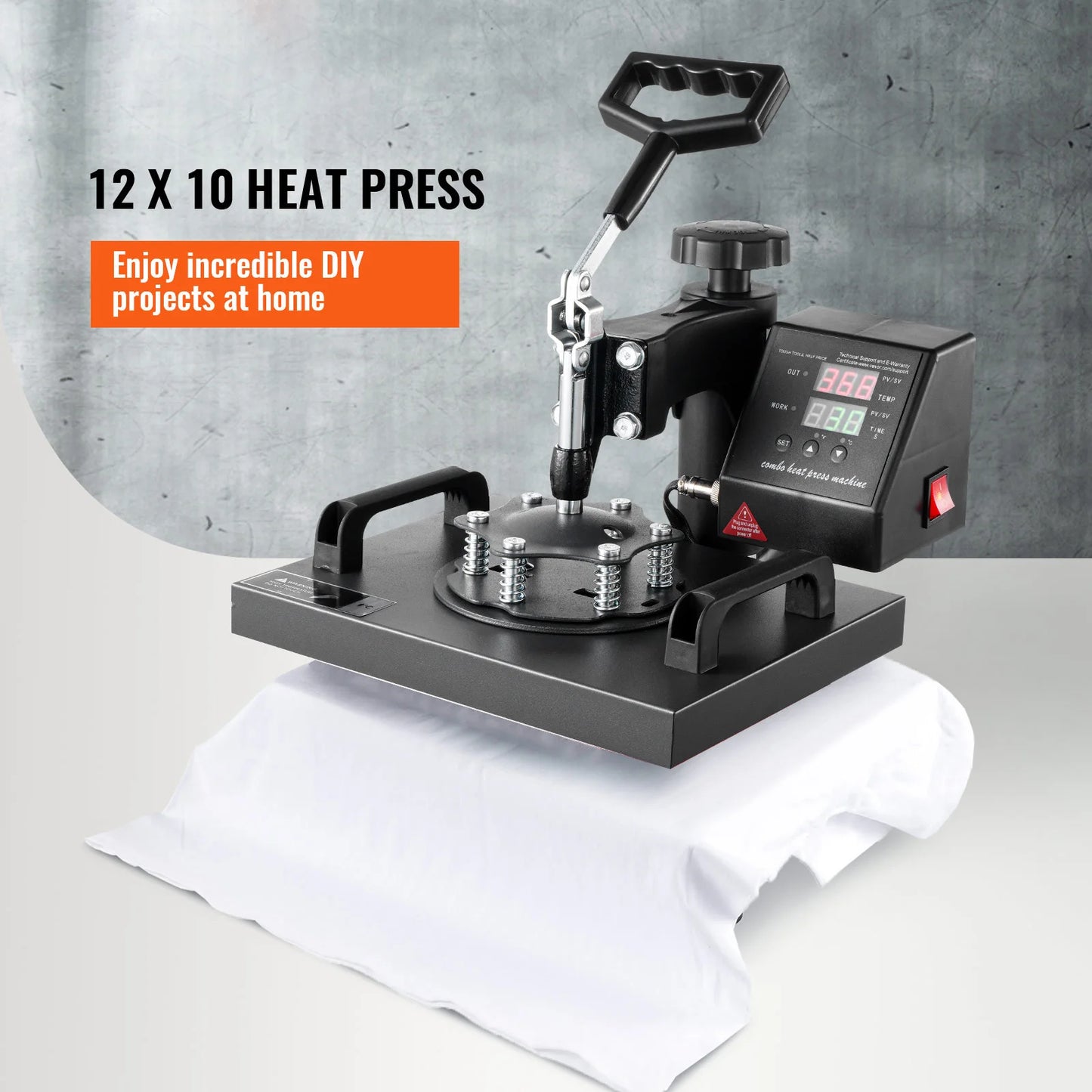 SucceBuy Dual Heat Press Machine 650W Swing Away 360 Rotation