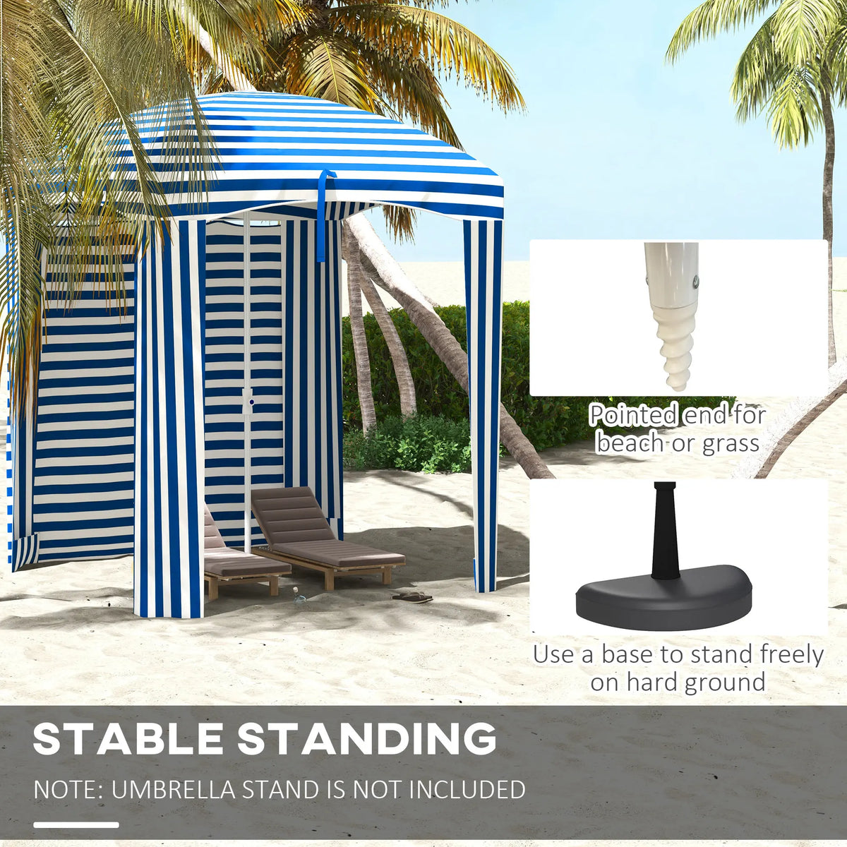 Beach Cabana Shade Umbrella With Travel Bag And Windows