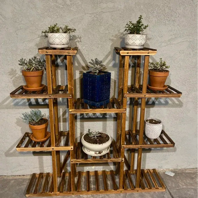 Wisfor Wooden Plant Shelf Multi-Tier Indoor Outdoor Display Stand