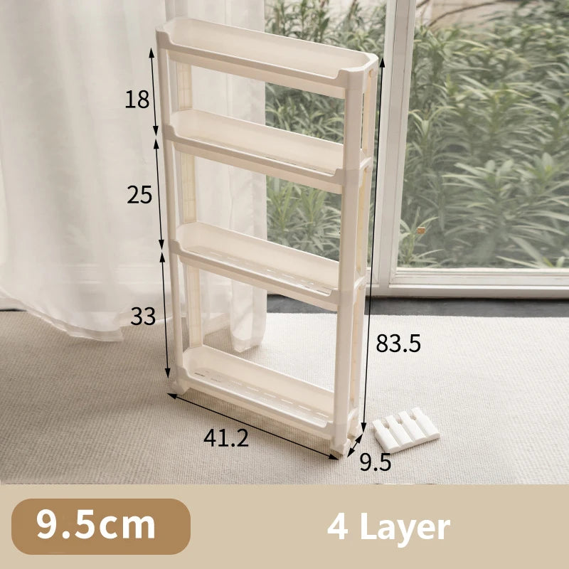 Bathroom Cabinet  Behind The Door Storage and Kitchen Storage Rack Multi-layer Narrow Cabinet Space Saving Trolley Storage Rack