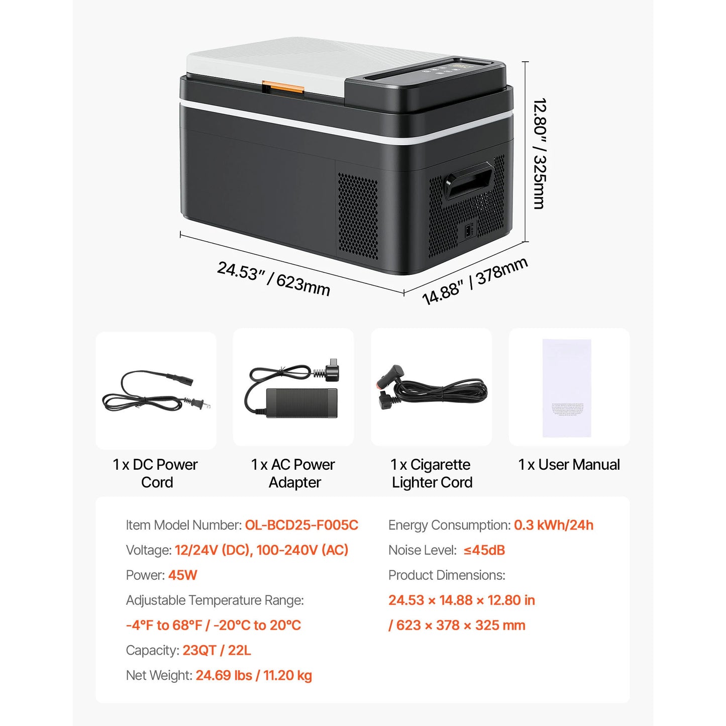 VEVOR Portable Car Refrigerator Mini Fridge Freezer For Camping